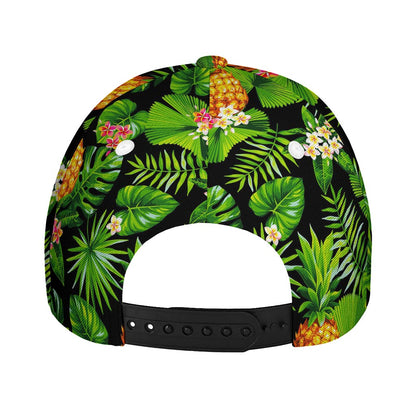 Black Hawaiian Pineapple Pattern Print Baseball Cap