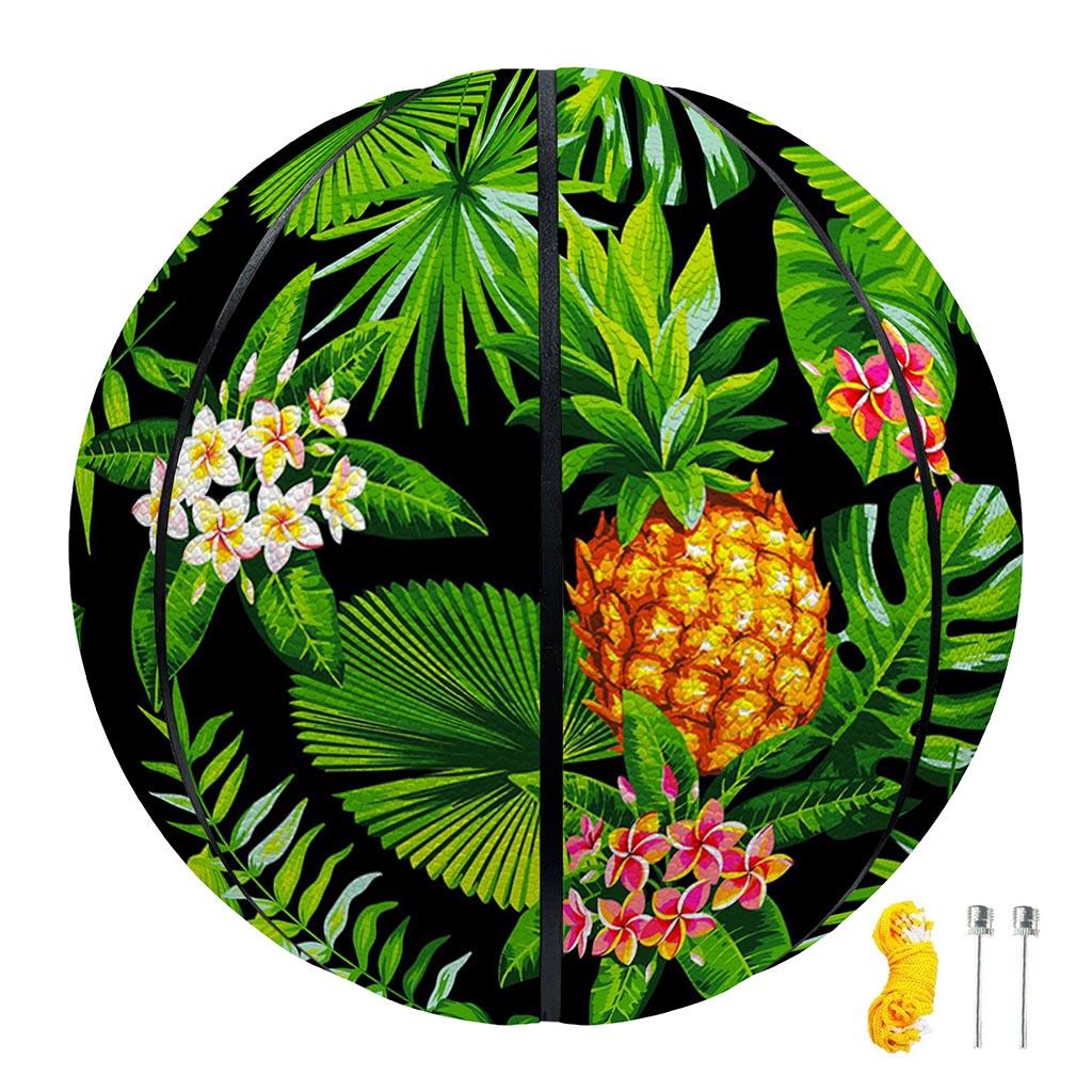 Black Hawaiian Pineapple Pattern Print Basketball