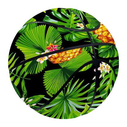 Black Hawaiian Pineapple Pattern Print Basketball