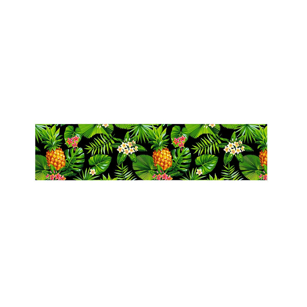 Black Hawaiian Pineapple Pattern Print Bed Runner
