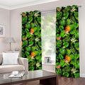 Black Hawaiian Pineapple Pattern Print Dimout Grommet Curtains