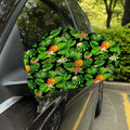 Black Hawaiian Pineapple Pattern Print Car Side Mirror Covers