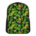 Black Hawaiian Pineapple Pattern Print Casual Backpack
