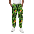 Black Hawaiian Pineapple Pattern Print Cotton Sweatpants