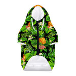 Black Hawaiian Pineapple Pattern Print Dog Zip Up Hoodie