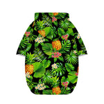 Black Hawaiian Pineapple Pattern Print Dog Zip Up Hoodie