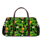 Black Hawaiian Pineapple Pattern Print Duffle Bag