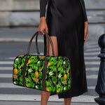 Black Hawaiian Pineapple Pattern Print Duffle Bag