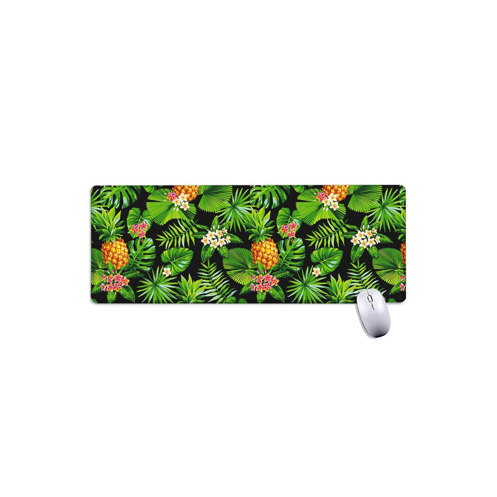 Black Hawaiian Pineapple Pattern Print Extended Mouse Pad
