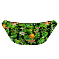 Black Hawaiian Pineapple Pattern Print Fanny Pack