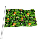 Black Hawaiian Pineapple Pattern Print Flag