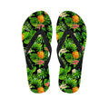Black Hawaiian Pineapple Pattern Print Flip Flops