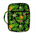 Black Hawaiian Pineapple Pattern Print Front Pocket Bible Bag