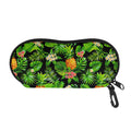Black Hawaiian Pineapple Pattern Print Glasses Case