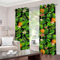 Black Hawaiian Pineapple Pattern Print Grommet Curtains