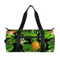 Black Hawaiian Pineapple Pattern Print Gym Bag