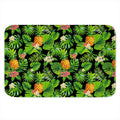 Black Hawaiian Pineapple Pattern Print Indoor Door Mat