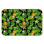 Black Hawaiian Pineapple Pattern Print Indoor Door Mat