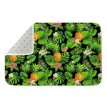 Black Hawaiian Pineapple Pattern Print Indoor Door Mat