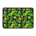 Black Hawaiian Pineapple Pattern Print Kitchen Mat