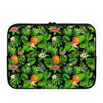Black Hawaiian Pineapple Pattern Print Laptop Sleeve