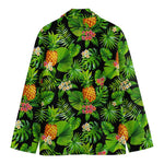 Black Hawaiian Pineapple Pattern Print Men's Blazer