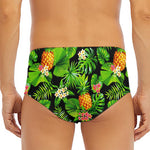 Black Hawaiian Pineapple Pattern Print Men's Triangle Swim Briefs