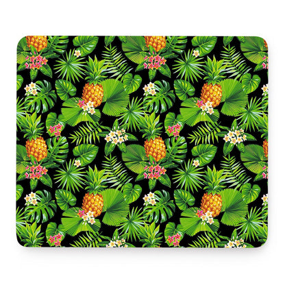 Black Hawaiian Pineapple Pattern Print Mouse Pad