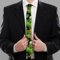 Black Hawaiian Pineapple Pattern Print Necktie