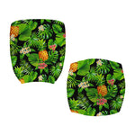 Black Hawaiian Pineapple Pattern Print Office Chair Cover
