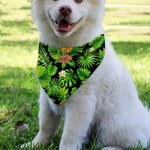 Black Hawaiian Pineapple Pattern Print Over The Collar Dog Bandana