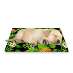 Black Hawaiian Pineapple Pattern Print Pet Cooling Mat Cover