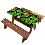 Black Hawaiian Pineapple Pattern Print Picnic Table Cover