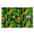 Black Hawaiian Pineapple Pattern Print Placemat