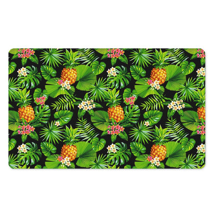 Black Hawaiian Pineapple Pattern Print Polyester Doormat