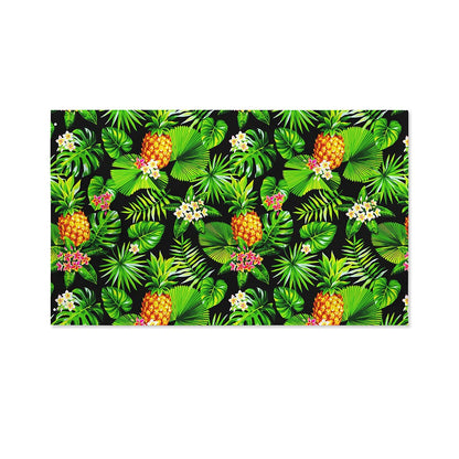 Black Hawaiian Pineapple Pattern Print Polyester Flag