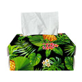 Black Hawaiian Pineapple Pattern Print Rectangle Tissue Box Cover