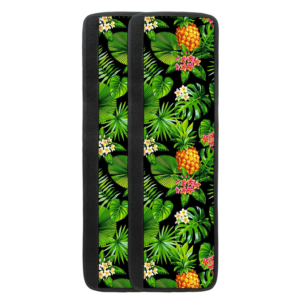 Black Hawaiian Pineapple Pattern Print Refrigerator Handle Covers