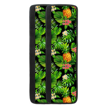 Black Hawaiian Pineapple Pattern Print Refrigerator Handle Covers
