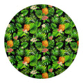 Black Hawaiian Pineapple Pattern Print Round Blanket