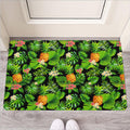Black Hawaiian Pineapple Pattern Print Rubber Doormat