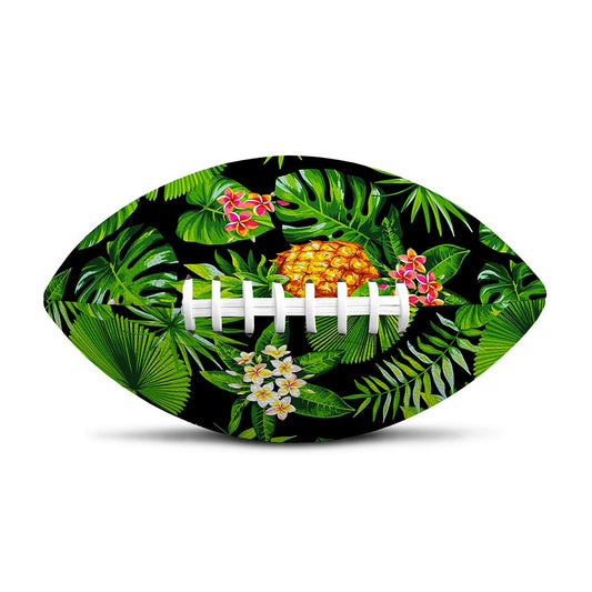 Black Hawaiian Pineapple Pattern Print Rugby Ball