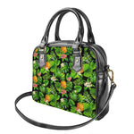 Black Hawaiian Pineapple Pattern Print Shoulder Handbag