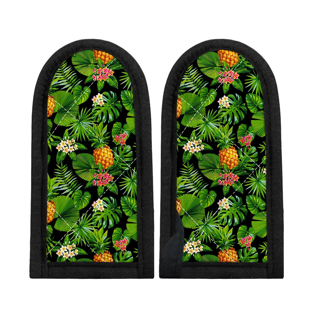 Black Hawaiian Pineapple Pattern Print Skillet Handle Cover