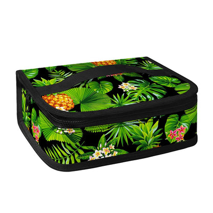 Black Hawaiian Pineapple Pattern Print Small Lunch Bag