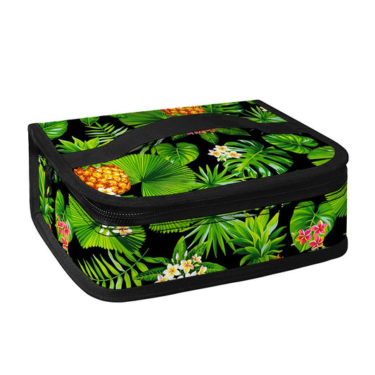 Black Hawaiian Pineapple Pattern Print Small Lunch Bag