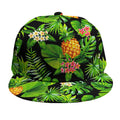 Black Hawaiian Pineapple Pattern Print Snapback Cap