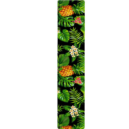 Black Hawaiian Pineapple Pattern Print Table Runner