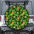 Black Hawaiian Pineapple Pattern Print Tire Cover