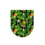 Black Hawaiian Pineapple Pattern Print Toilet Lid Cover
